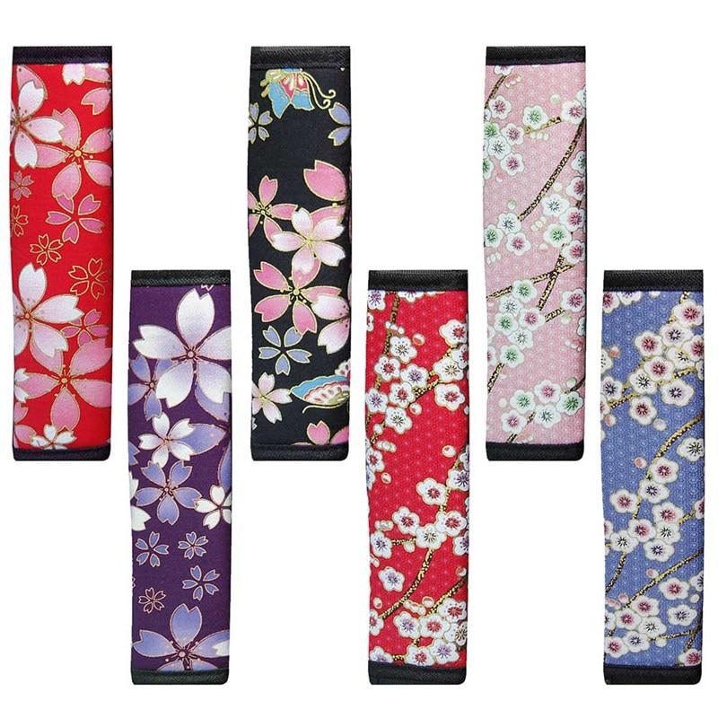 Cherry/ Plum Blossoms Car Truck Safety Belt Covers Safety Belt Shoulder Pads Protection Pad