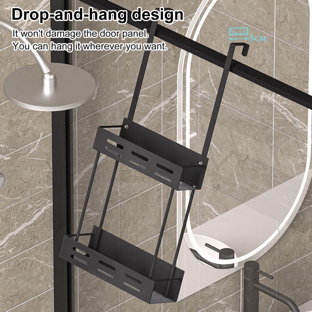 Shower Rack Carbon Steel Shower Caddy Double Layer Shower Caddy Hanging Storage Rack for Bathroom Organization