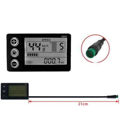 Lcd-s866 Electric Bike Smart Meter Waterproof Plug Electric Scooter E-bike Accessories Part