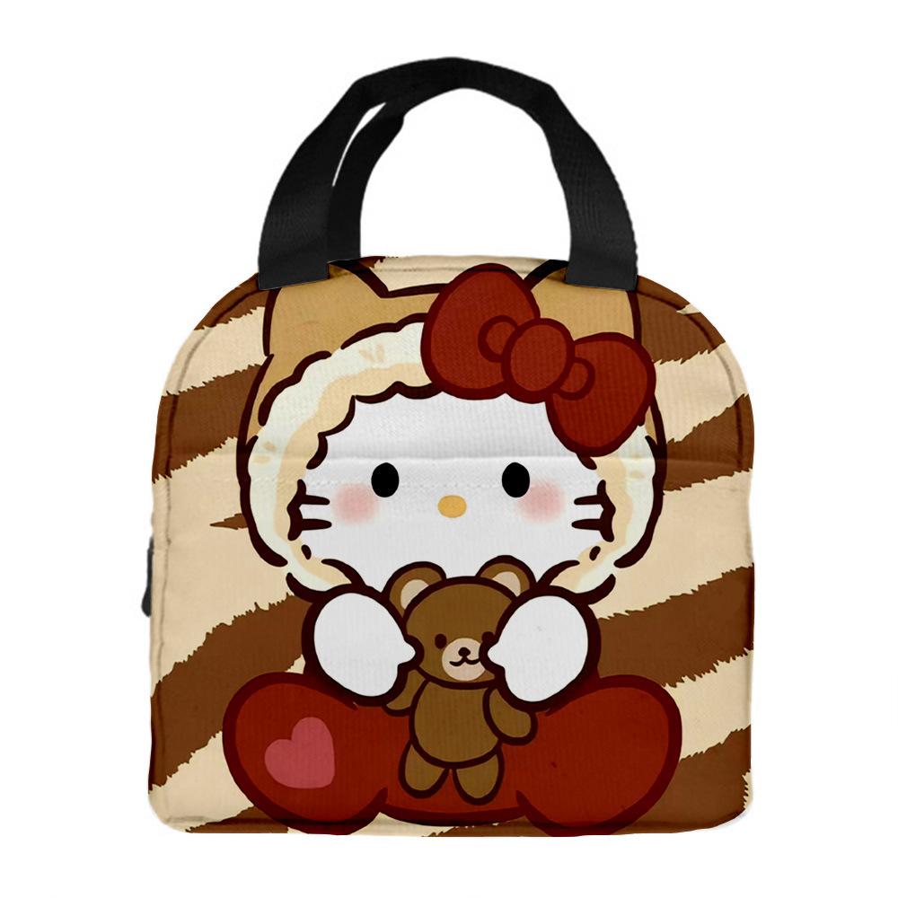 Hellokitty Handheld Meal Bag Cartoon Bento Bag Insulated Lunch Box Bag With Rice Storage Bag Portable