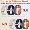 For Whoop 5.0/MG Watch Bands Silicone Nylon Breathable Adjustable Wristband Metal Frame Bracelet for Whoop 5.0/MG Watch Strap