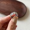 Silver Fashionable Plated Twisted Heart Ring For Women Elegant Minimalist Finger Jewelry