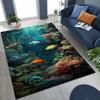 Underwater World Sea Dolphin Turtle Coral Rug for Bedroom Living Room Sofa Home Doormat Decor,Kids Non-slip Floor Mat
