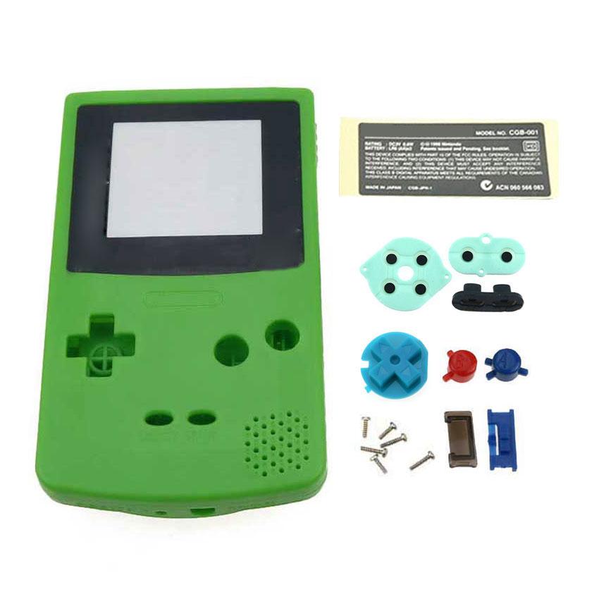 JCD Kunststoffgehäuse für Gameboy Advance GBC-Konsole mit Tasten, Schrauben, Aufklebern und Etikettenteilen