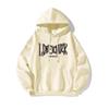 Hongkong-stil Unisex Tung Huvtröja med Amerikanskt Bokstavstryck - Trendigt och Varmt Sammet Ytterplagg