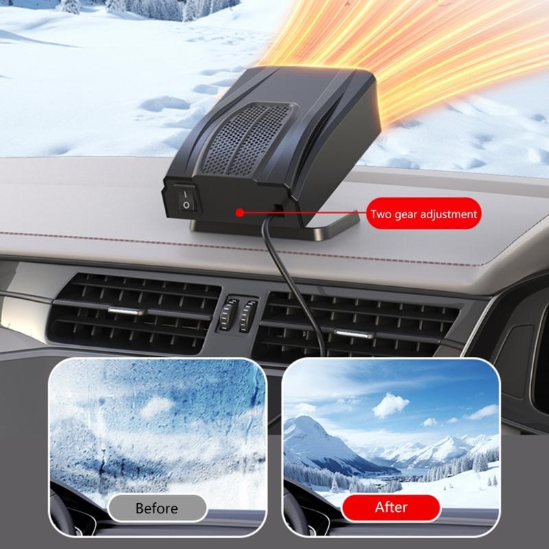 Car Defroster Demister 12V/24V Electric Heater Fan Self Adhesive Windshield Defogger Car Accessories Angle Adjustable
