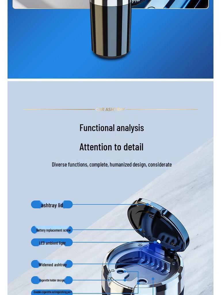 Hanging Arcfox Car Ashtray: Multifunctional Interior Accessory for Men & Women