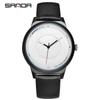 Sanda Unisex Quartz Watch: Creative Casual Wristwatch for Students - New Shape Concept in White.