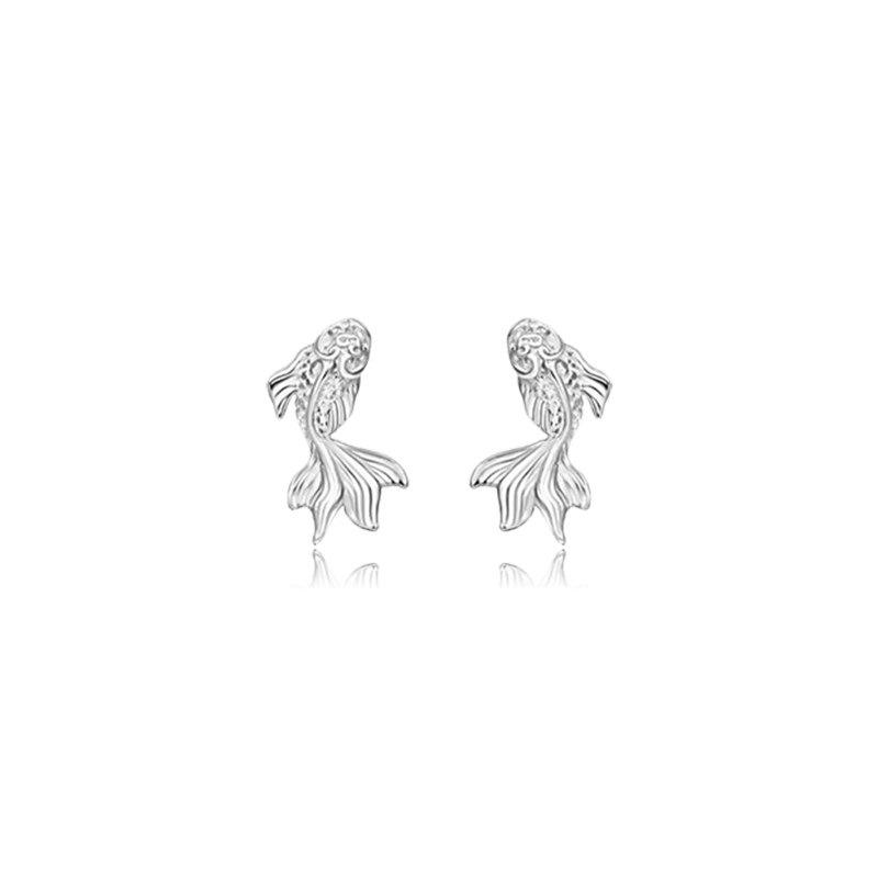 Exquisite Light Luxury Koi Stud Earrings for Women - Versatile, Trendy, and Beautiful for Everyday Wear.