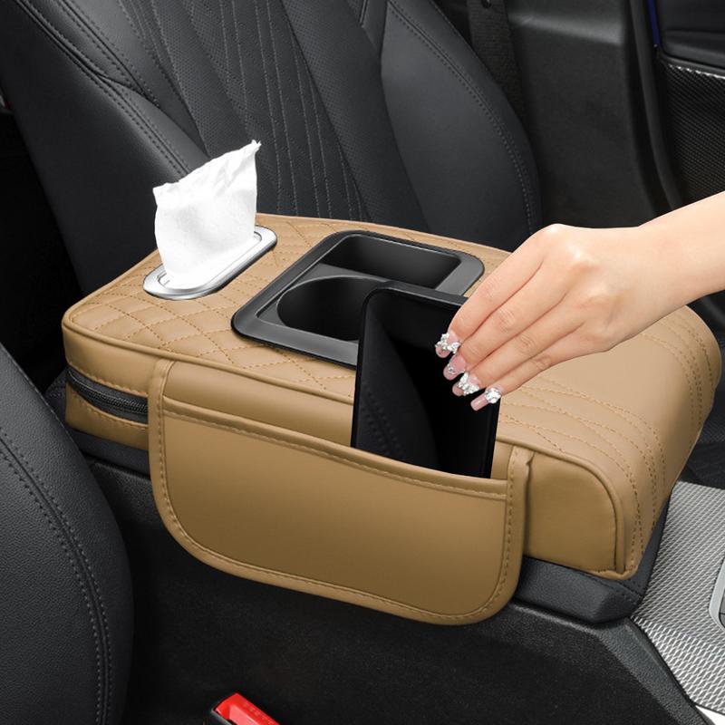 Center Console Pad Center Console Pad Pillow With Storage Pockets Armrest Pillow For Car With Cup Holder And Tissue Holder For