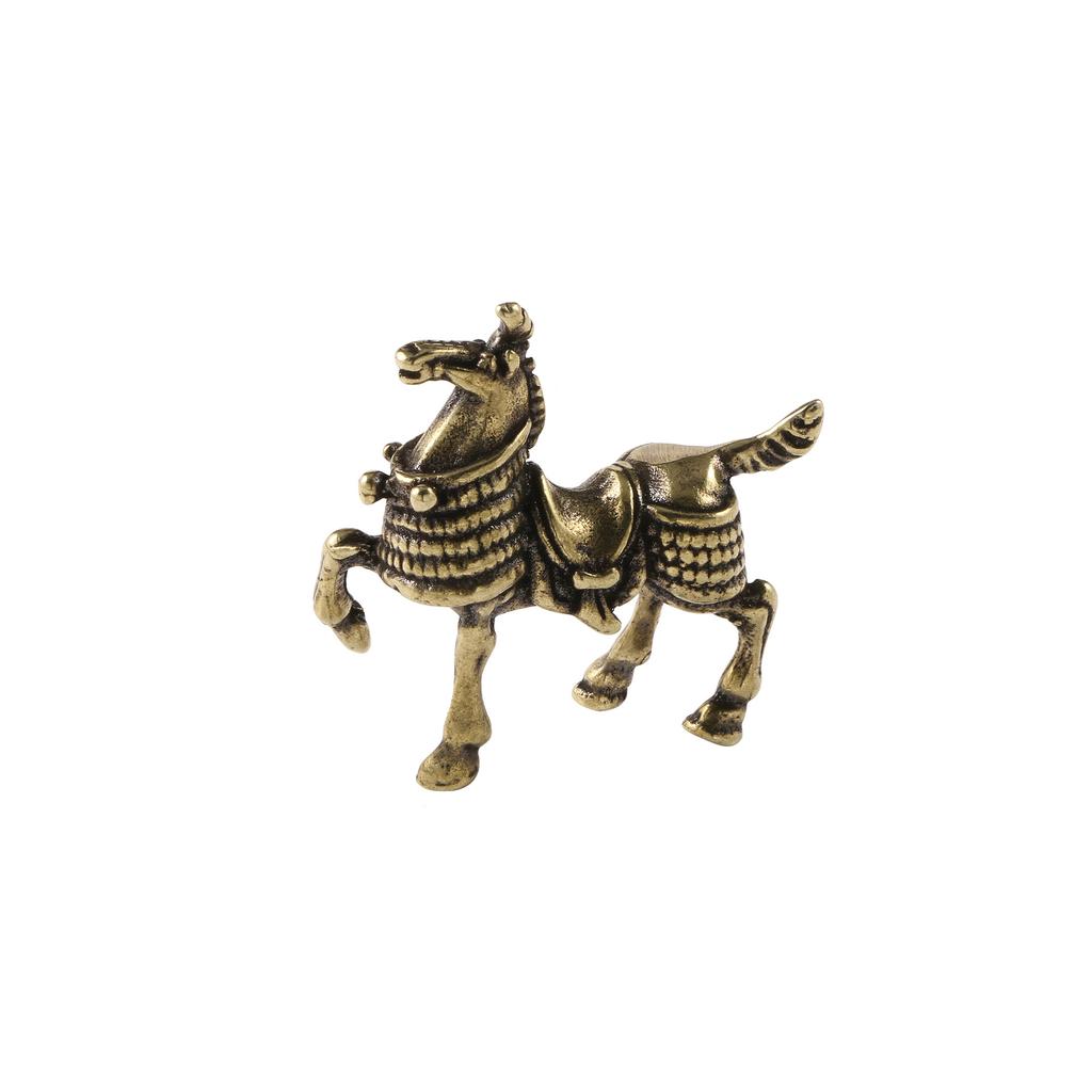Copper War Horse Figurines Miniatures Lucky Feng Shui Home Decorations Crafts Accessories Desktop Ornaments Brass Tea Pets