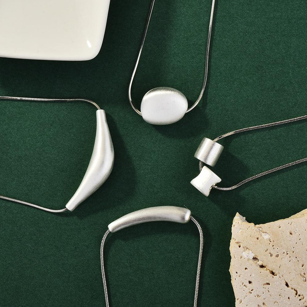 Chic Geometric Pendant Necklace For Women With Snake Chain And Hypoallergenic Titanium Steel