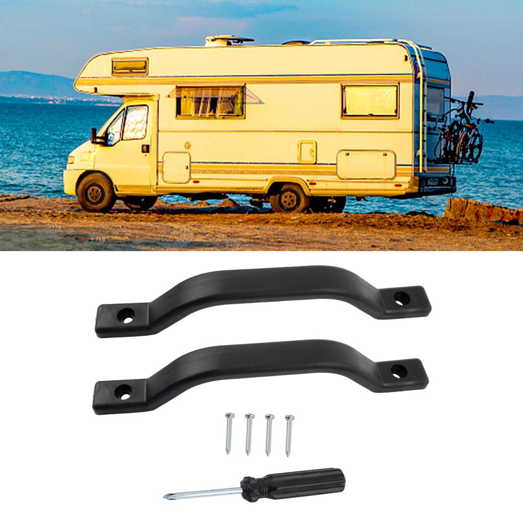 Heavy Duty For RV Grab Handle Black Color Molded Finish with Mounting Screws
