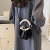 Autumn and Winter Women's Shoulder Bag Casual Retro Plush Bag Versatile Mini Portable Bucket Crossbody Bag KTY