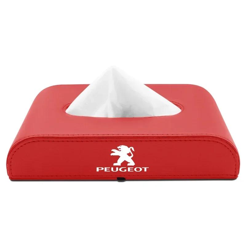 Car Sticker 1pcs Car Tissue Box Holder Armrest Box Storage Case For Peugeot 206 207 307 3008 2008 308 407 408 508 301 208  Auto