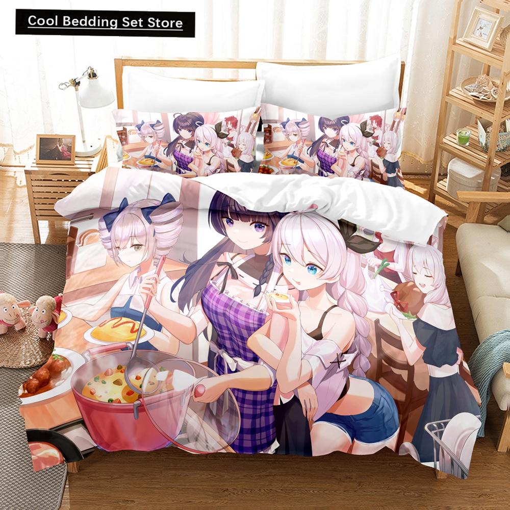 3D Anime Honkai Impact 3rd Bedding Set Printed Decorative 2_3pcs Duvet Cover Set Bedclothes Quilt Cover Home For Home Textiles