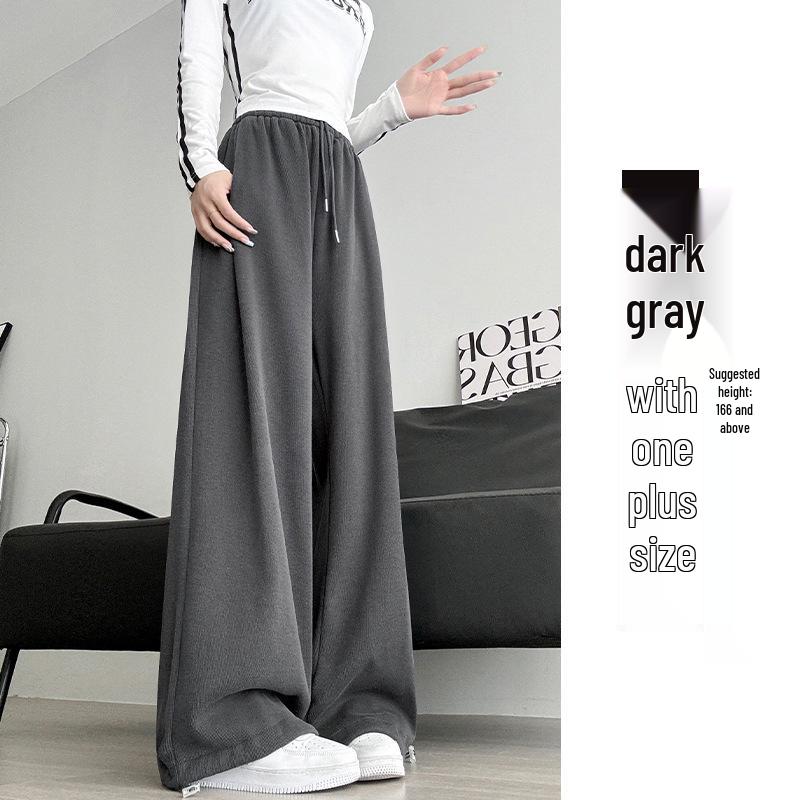 Women's 2024 Winter Fleece-Lined American Style Sweatpants - Slimming Loose Fit, Straight & Wide Leg Joggers