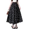 MaadeaNoeTe Long Polka Dot Flared High Elastic Perfect for Everyday and Fall Women's Skirt, A-Line Skirt, Waist, Lined, Waist, Flattering, Elegant,