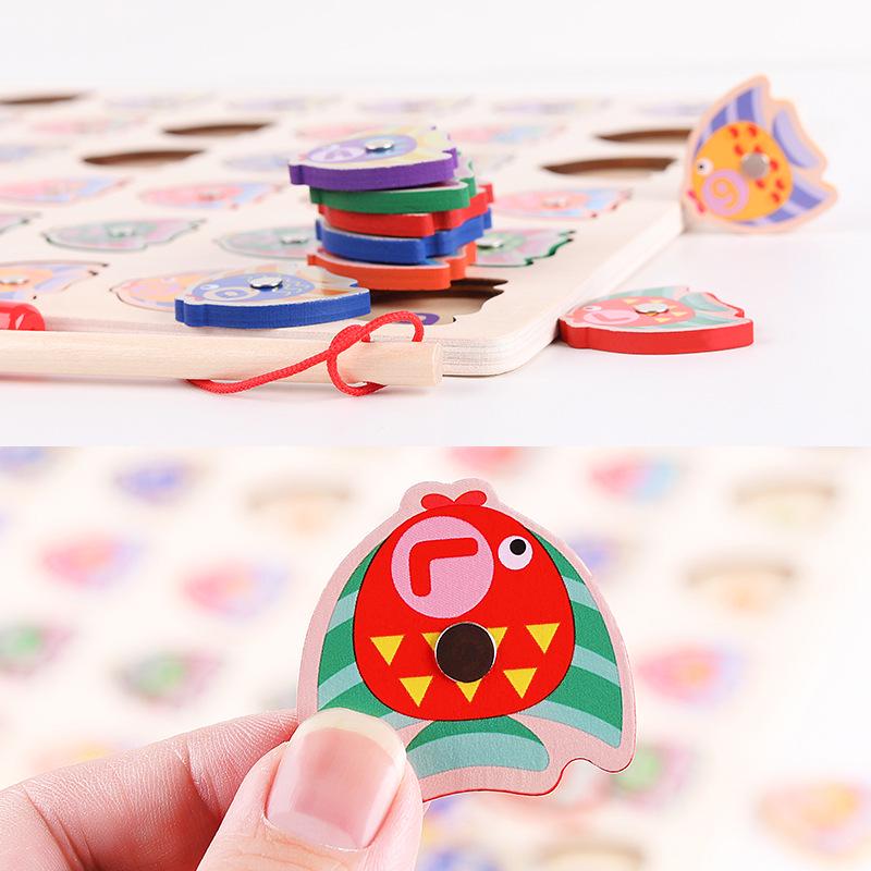 Wooden Magnetic Fishing Puzzle: Interactive Counting & Alphabet Game for Kids