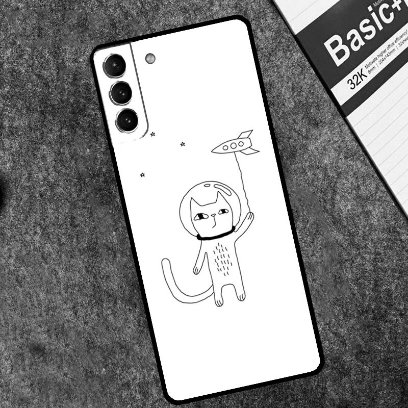 UFO Alien Cat universe Case For Samsung Galaxy S26 S25 Ultra S20 S21 S22 S23 S24 Ultra S10 Plus S25 FE Cover Coque
