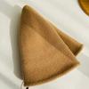 Women Solid Color Fisherman Hat Thin Fur Foldable Winter Bucket Basin Knitting Fleece Hat