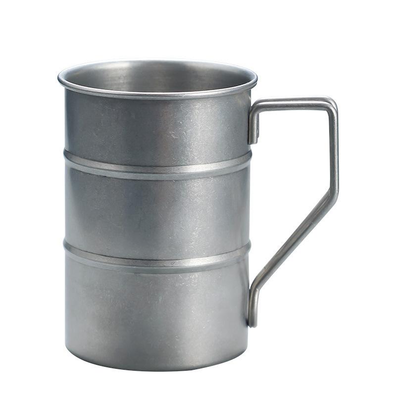 Ao ar livre 304 aço inoxidável copo de água estilo industrial retro café acampamento piquenique bar caneca de cerveja drinkware ferramenta