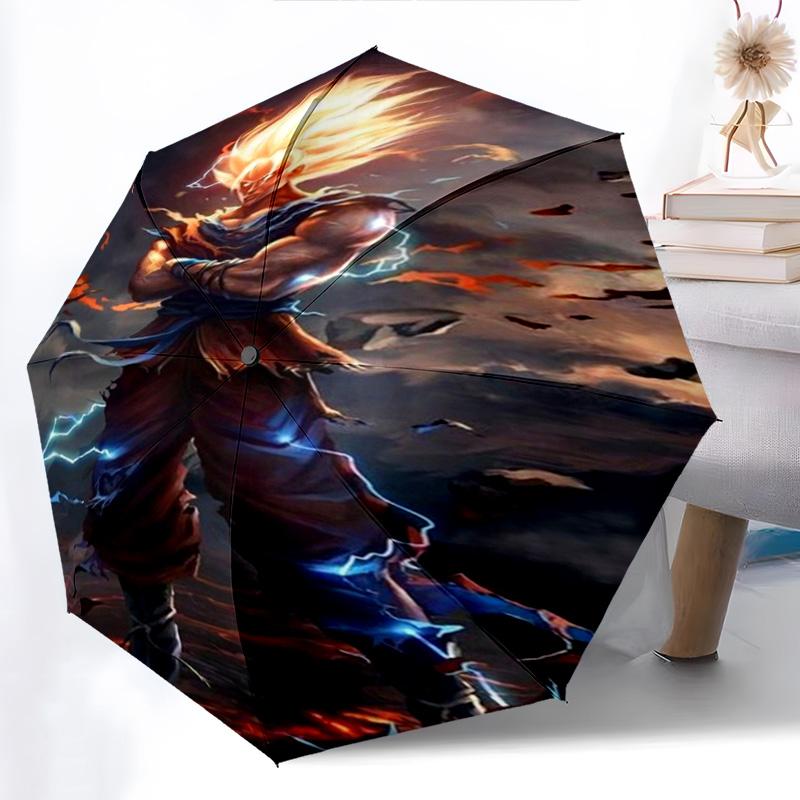 Goku Dragon Power Legacy Folding Umbrella Umbrella Suitable For All Seasons Three Folds Light Umbrella