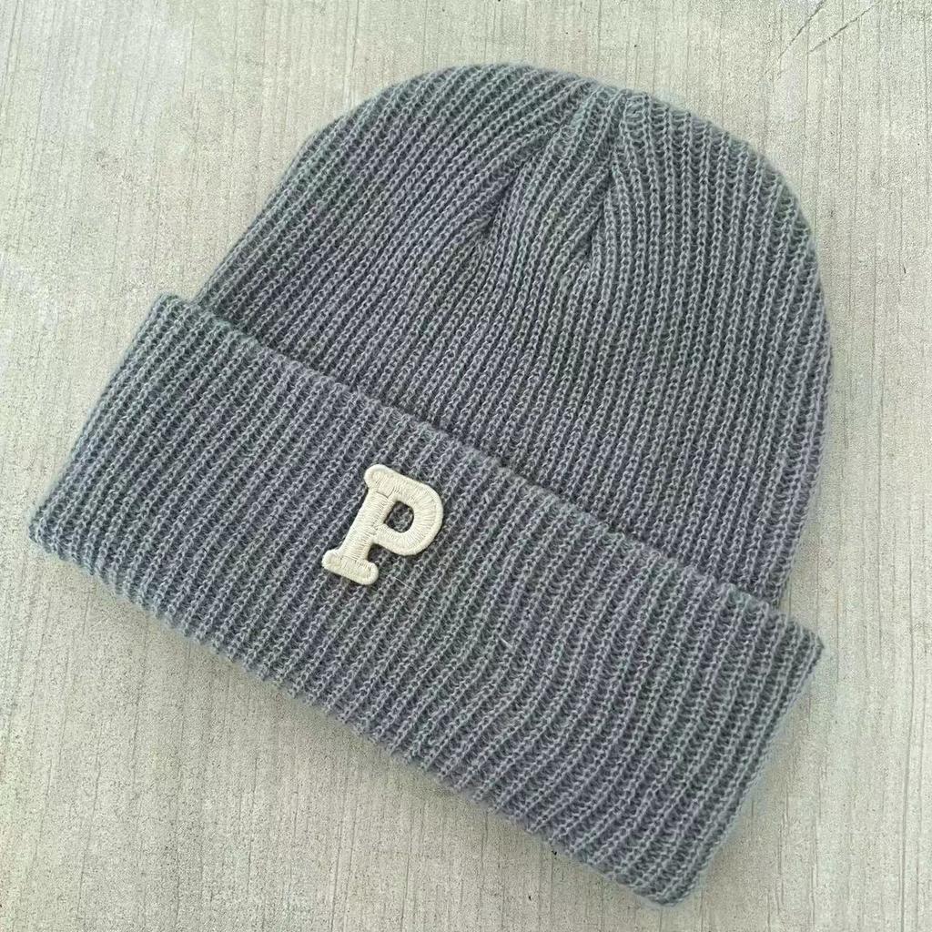 Winter Warm Beanie Hat for Men Women,Warm Stretchy Skull Cap with Letter Printed,Thick Knitted Cuffed Skullcaps for Cold Weather