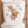 Cute Cartoon Baby Bunny Wall Stickers, Self-Adhesive Decor for Bedroom Living Room Dorm Fridge Nursery Decoration