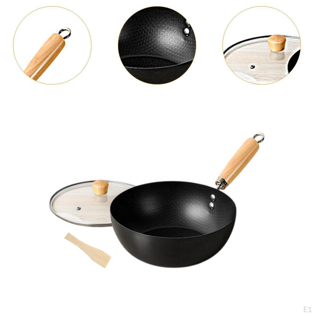 Iron Stir Fry Pan Induction Cooker Kitchen Cookware Household No Coating Nonstick