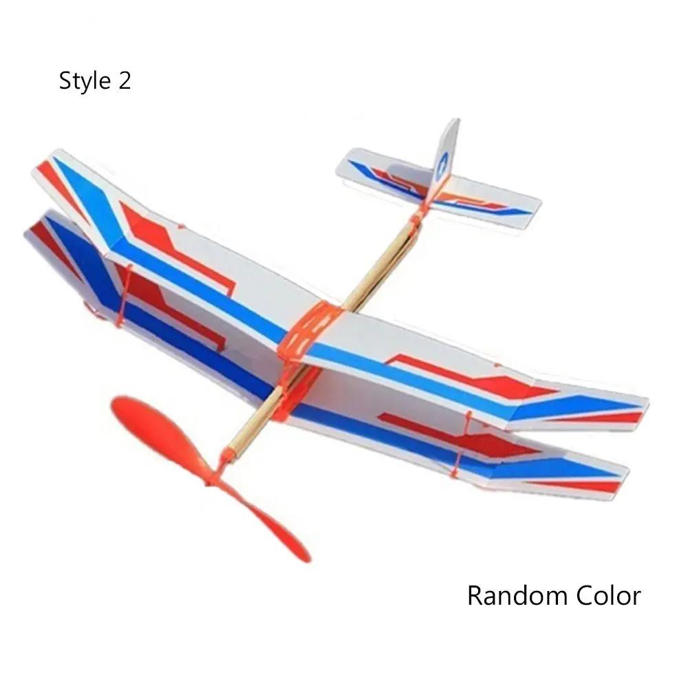 Durable Educational Toy Christmas Best Gift Diy Foam Aircraft Elastic Rubber Airplane Assembly Plane Model Powered Flying Glider