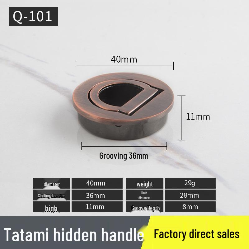 Japanese Tatami Modern Invisible Drawer with Built-in Rotary Handle