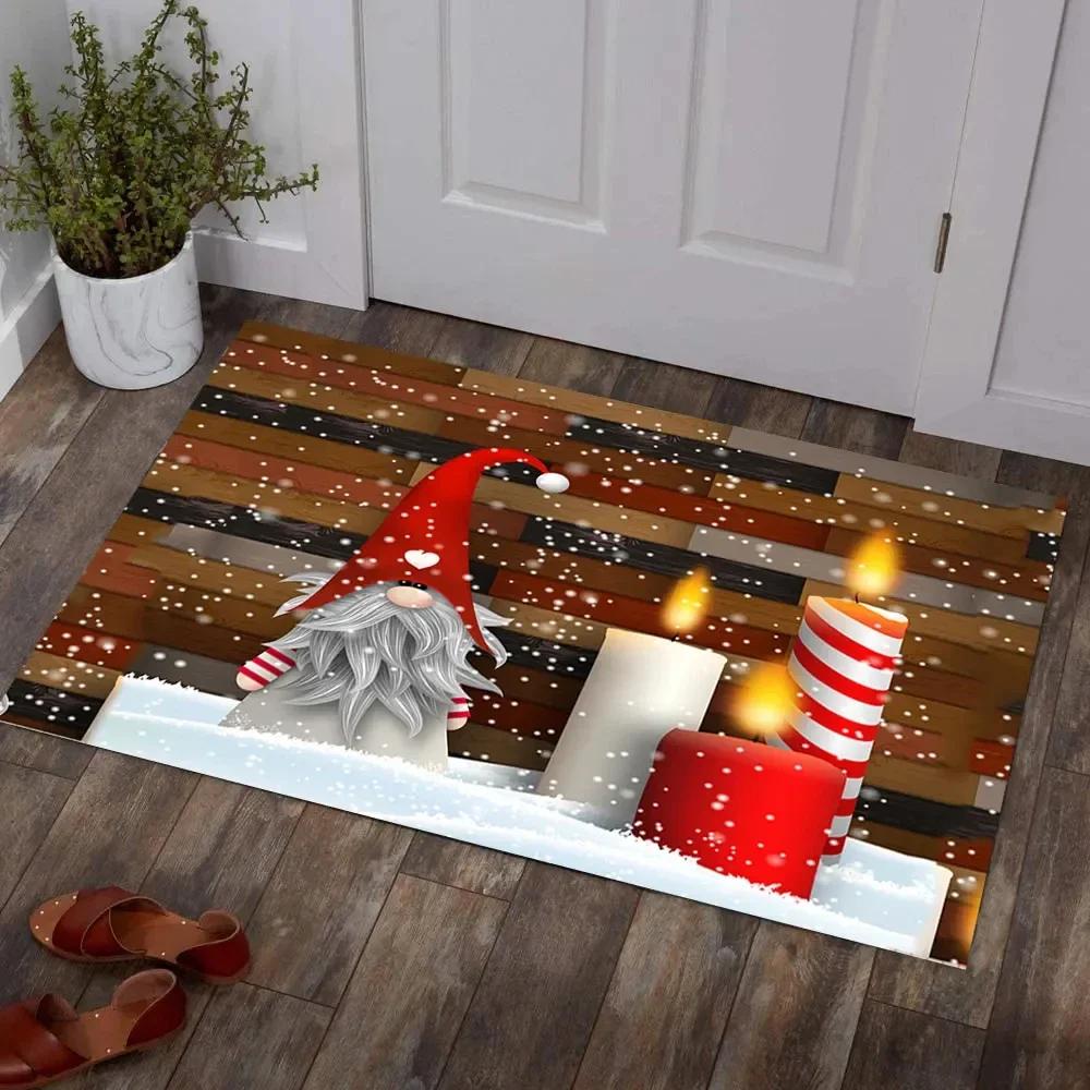 

Christmas Carpet Area Rugs Anti-slip Entrance Doormat For Living Room Bedroom Decor Soft Bathroom Kitchen Floor Mat Throw Rug 40x60cm 16x24 inch