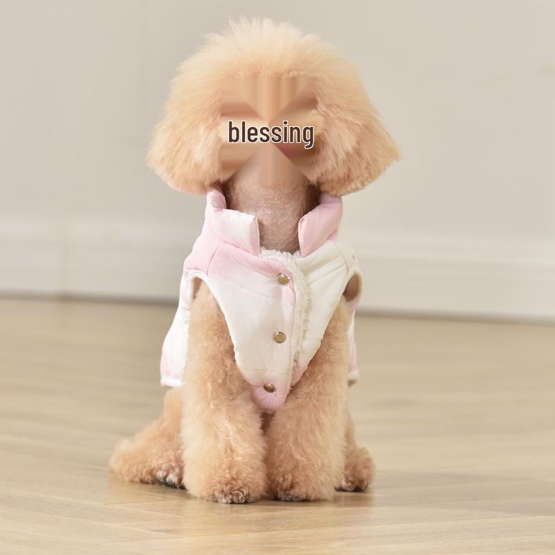 Warme, wasserdichte Baumwollweste für kleine und mittelgroße Hunde – Samtgefütterte Haustierbekleidung für Herbst und Winter