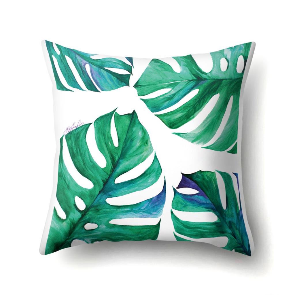 New Small and Fresh Green Leaves Polyester Pillow Case