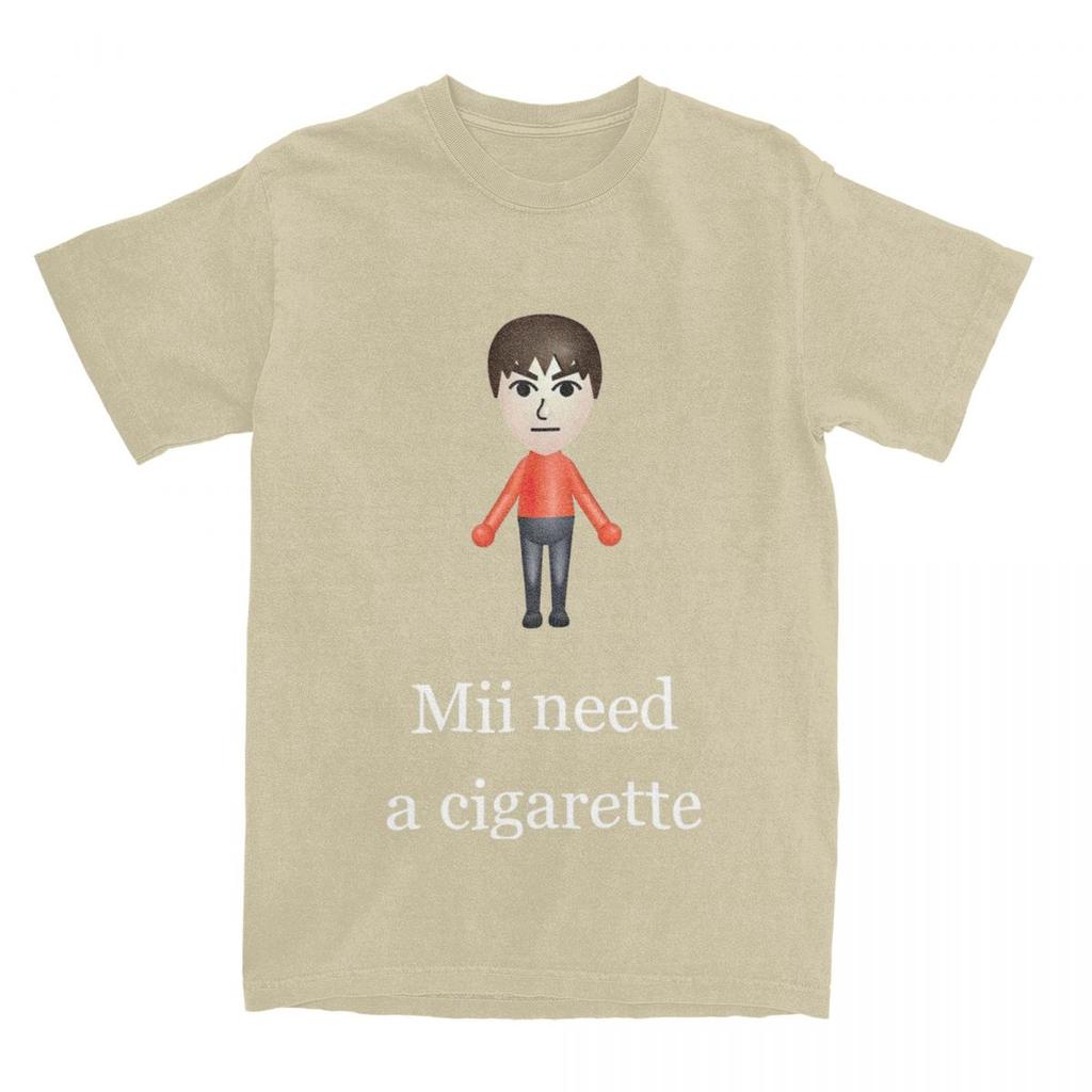 Camiseta Gráfica Mii Necesita Un Cigarrillo para Hombre y Mujer Ropa Moda 100% Algodón Camisetas Mii Brawler Camiseta Ropa Estampada