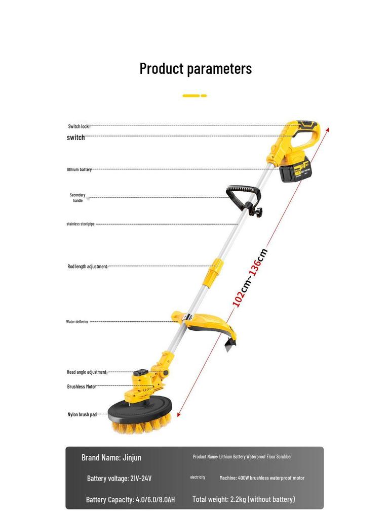 Electric Outdoor Courtyard Floor Scrubber: High-Power, Multi-Functional Cleaning Brush