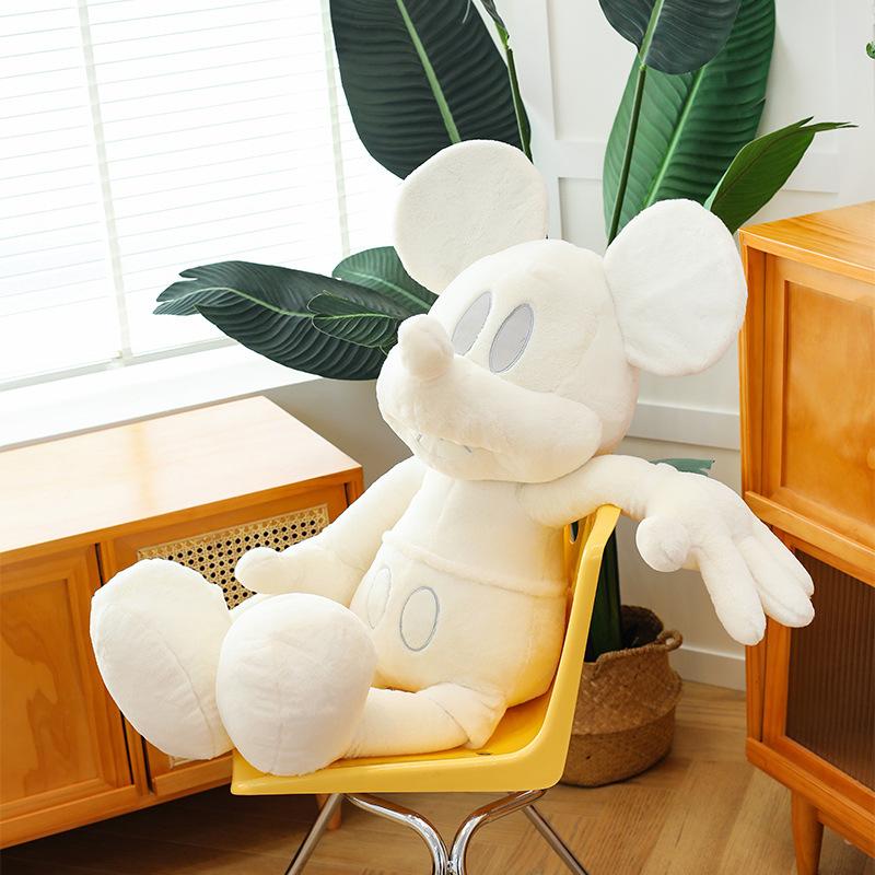 Internet Celebrity Black and White Mickey Plush Toy Dark Mickey Mouse Doll Girl Valentine's Day Gift Throw Pillow