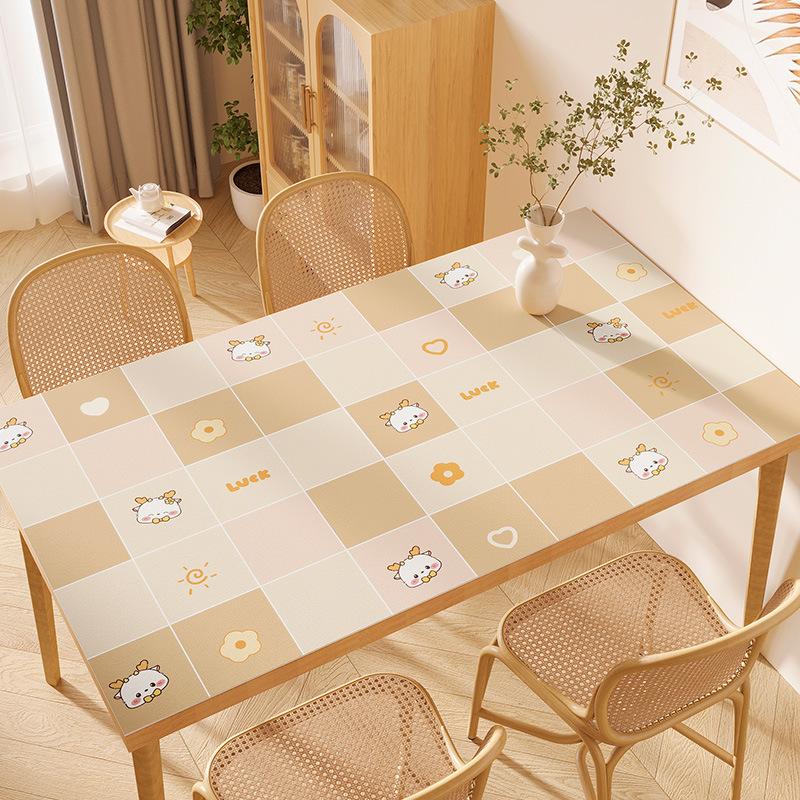 Tablecloth Pvc Waterproof, Oil-Proof And Anti-Scalding Leave-In Table Mat, Desktop Protective Mat, Leather Tablecloth, Dining Table Mat, Coffee Table