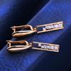FEEYOO Orecchini a clip Orecchino di moda color oro rosa per donna Orecchini con zirconi cubici