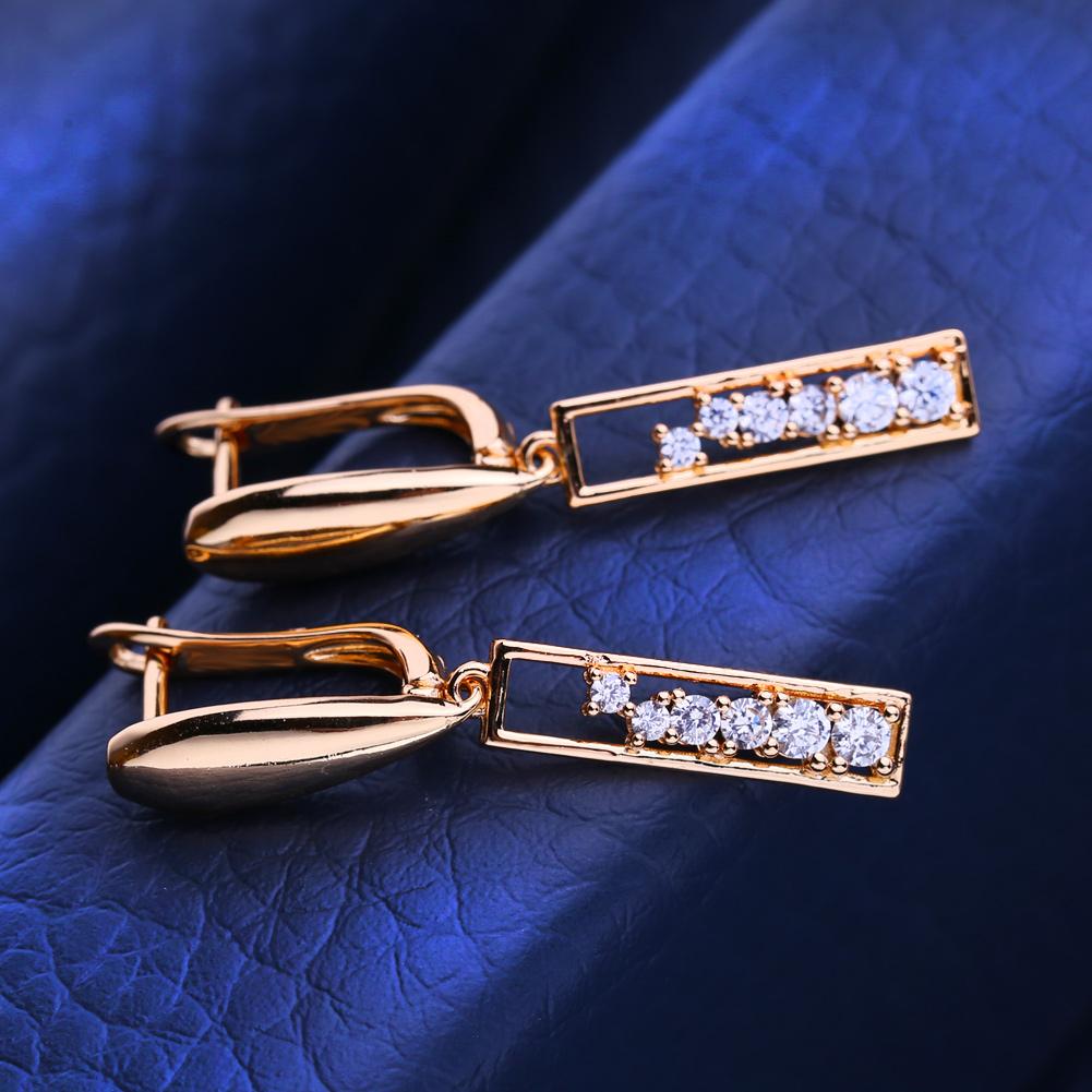 FEEYOO Orecchini a clip Orecchino di moda color oro rosa per donna Orecchini con zirconi cubici