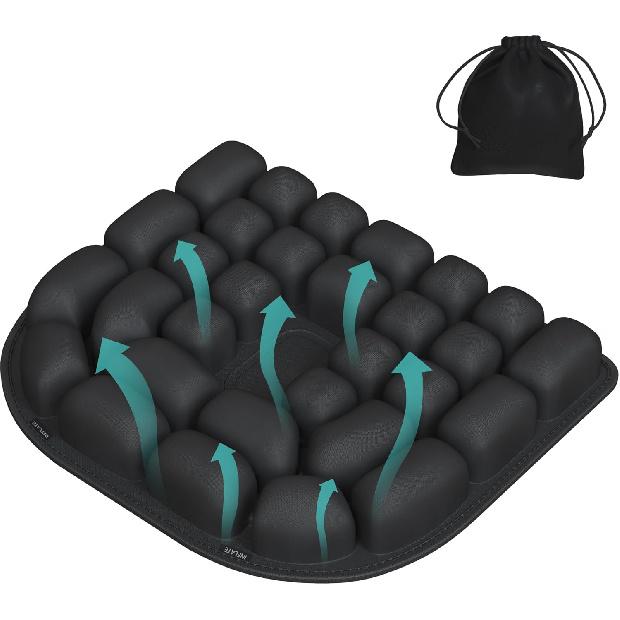 Inflatable Travel Seat Cushion for Airplane - Portable Air Cushion for Long Flights, Tailbone Pain Relief - Ergonomic Support for, Office Chair, Car,