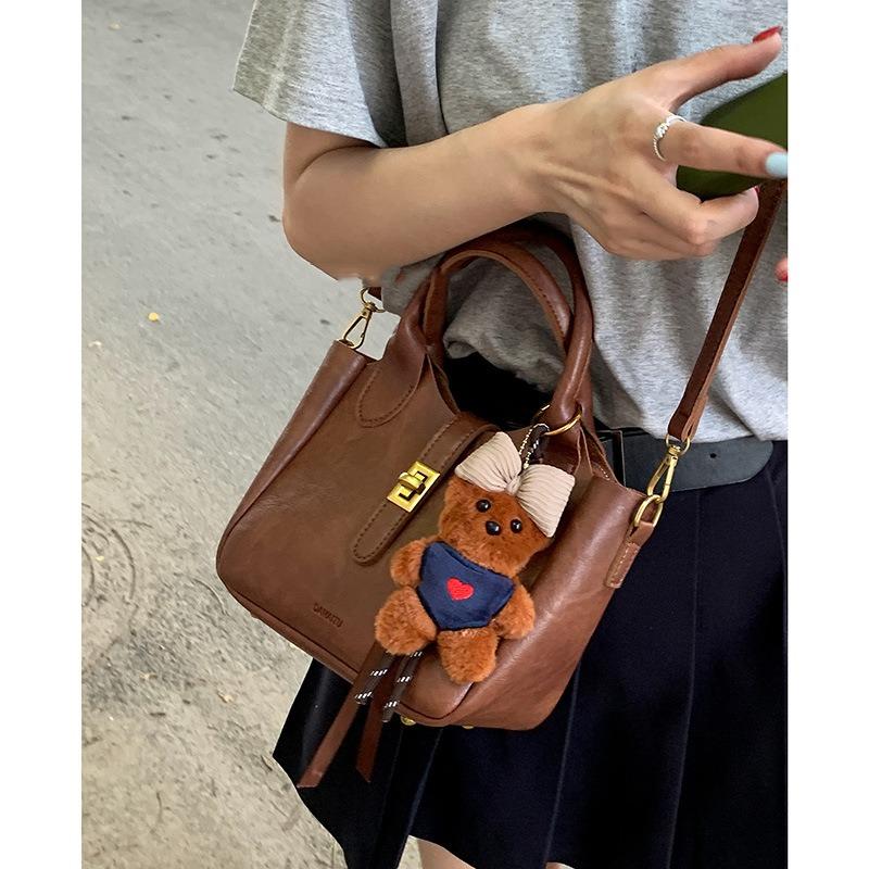 Retro Niche Portable Vegetable Basket Bag Women's New Trendy Fashion Small Tote Bag Simple Messenger Bag