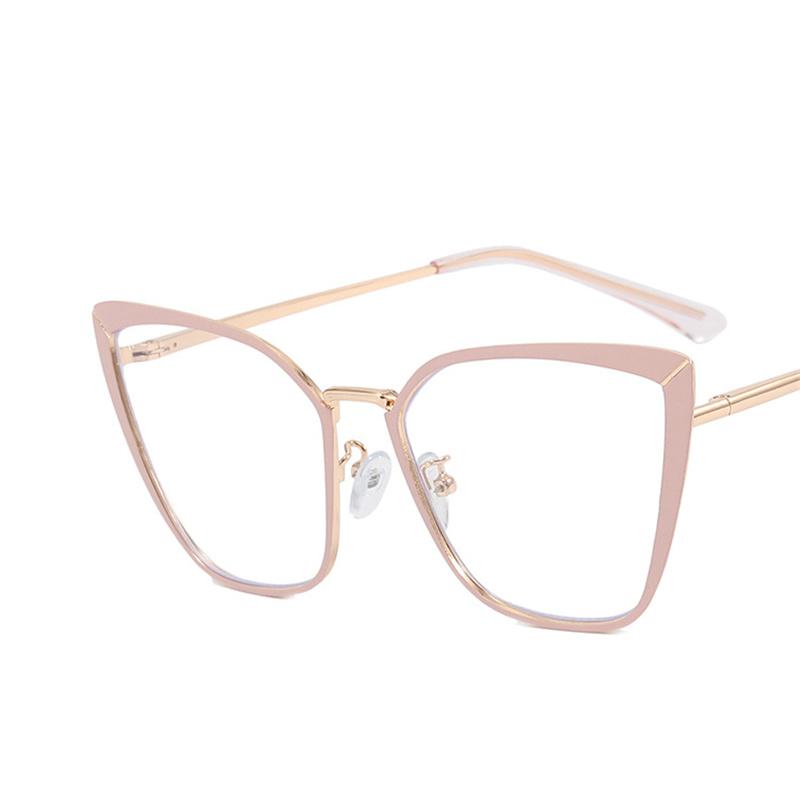 Luxury Designer Sunglasses Women Cat Eye Metal Frames Cool Summer Beach Fashion Optical Glasses UV Protection