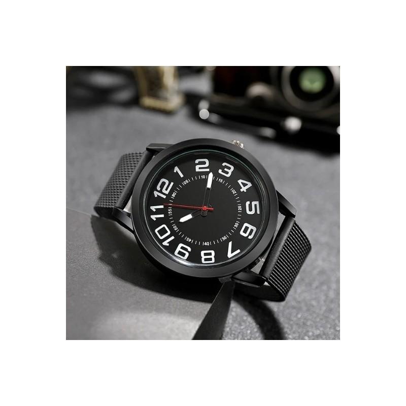 Classic Quartz Watch For Men With Silicone Strap Business Style Nonwaterproof Watch For Office Use