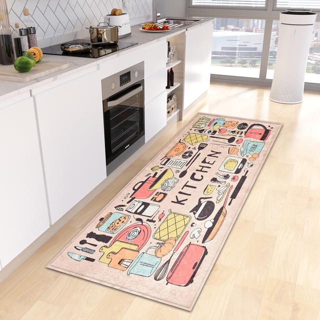 Kitchen Floor Mat Doormat for Living Room Bedroom Door Balcony Decorative Floormat Non-slip Long Strip Area Carpet