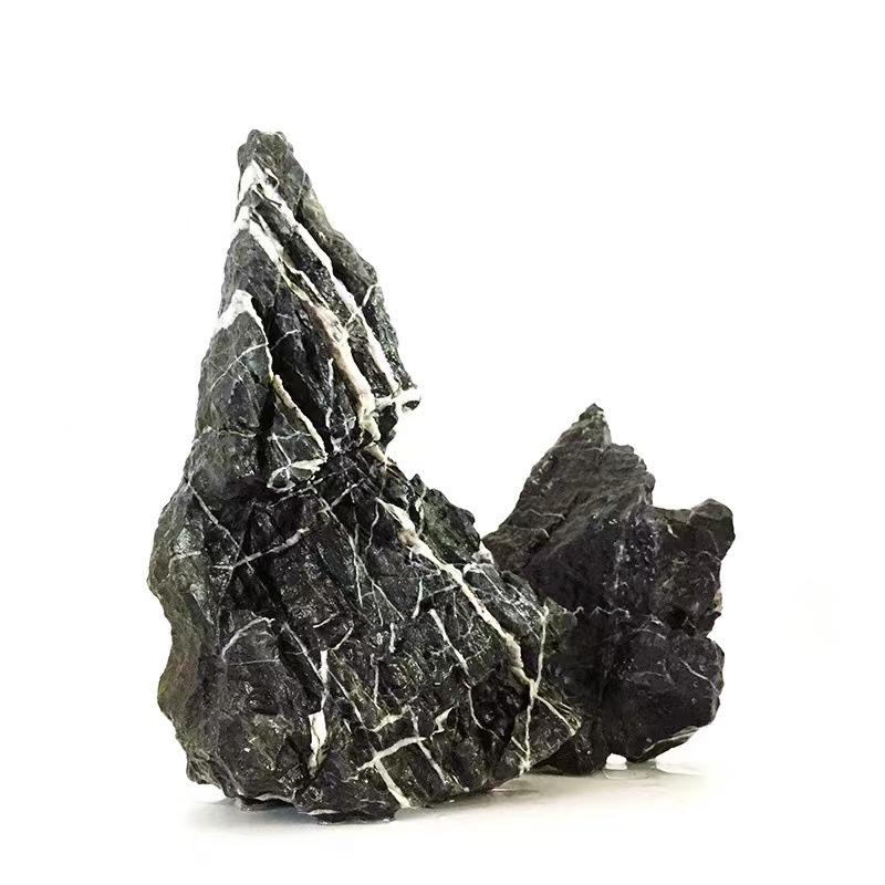 Azure Dragon Stone Aquarium and Terrarium Ornament - Micro Landscape Decoration for Fish Tanks and Bonsai.