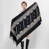 Autumn and winter scarves new versatile embroidered cashew nut scarves women's thickened warm fringed shawls