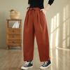 2025 Summer New Korean Version of Temperament Cotton Nine-point Casual Pants Women's Hip Covering and Thin Solid Color Elastic Waist Wide-leg Pants