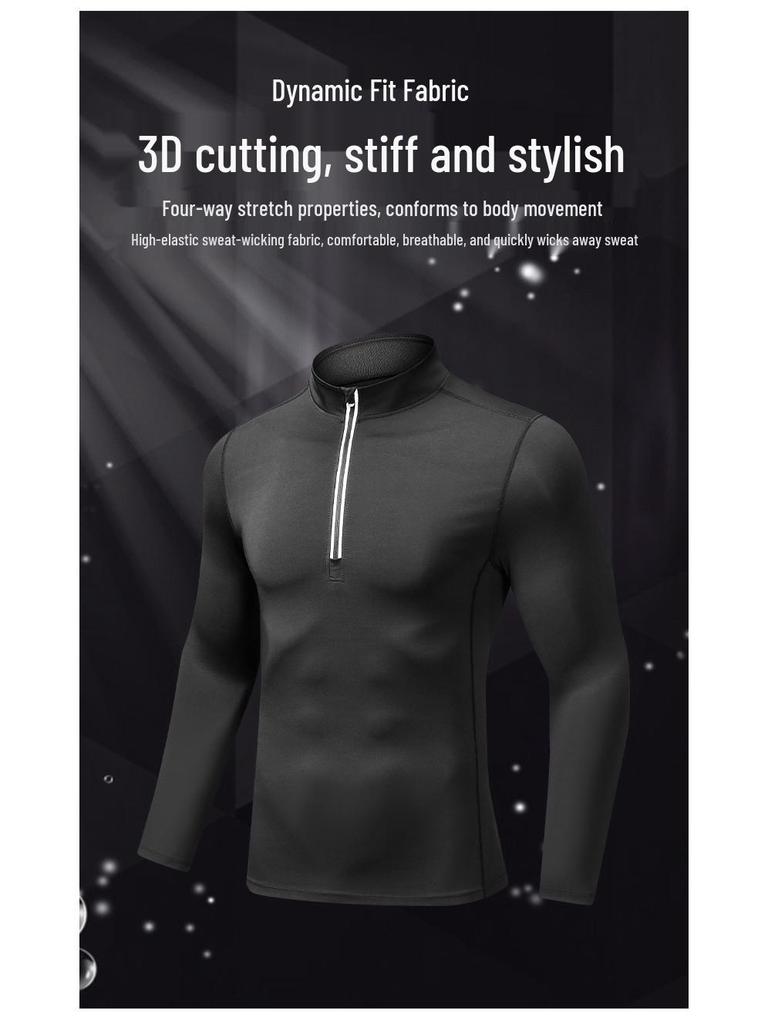 Men's Quick-Dry Long-Sleeve Fitness Basketball Training Shirt